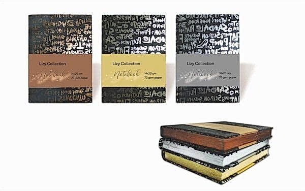 Liz Defter Süet Varaklı Yaldızlı Çizgili