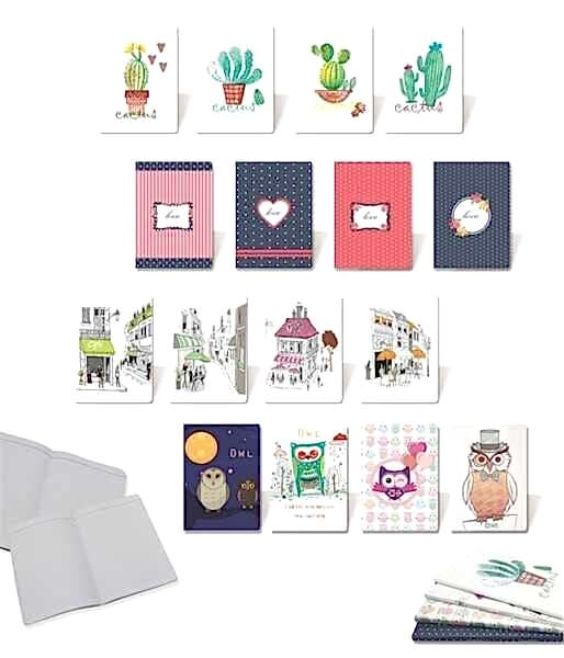 Liz Özel Baskılı Kuşe Kapak Tel Dikişli A6 Defter 40 Yaprak Çizgili