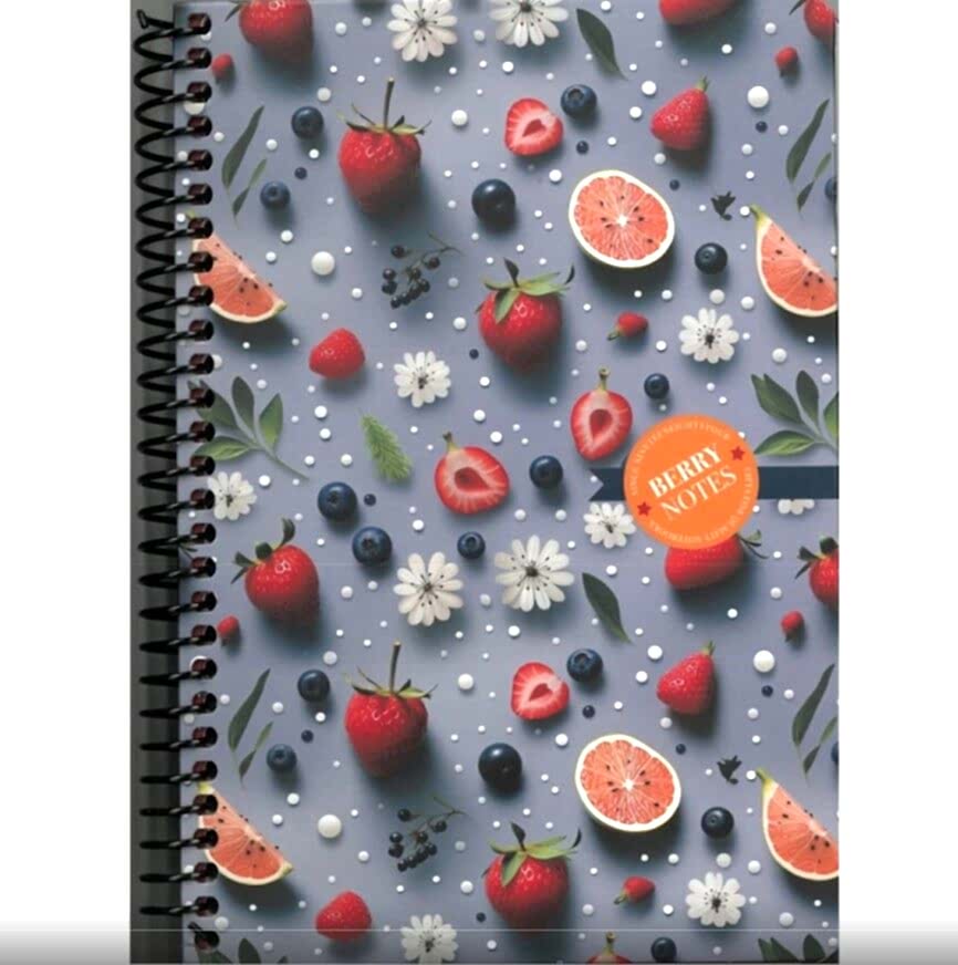Gıpta Berry Notes Spiralli Sert Kapak Defter 17x24 120 Yaprak Kareli