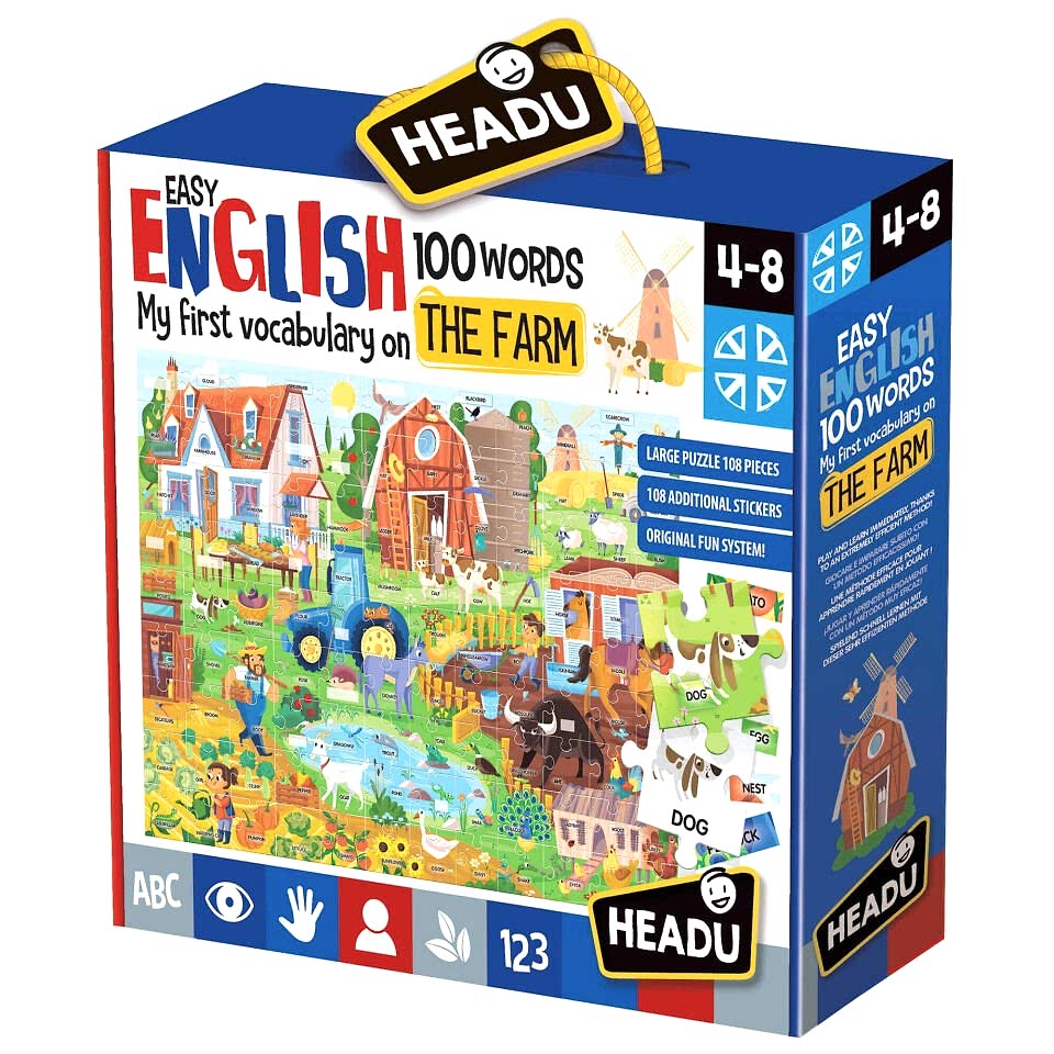 Headu Easy English 100 Words Farm 4-8 Yaş