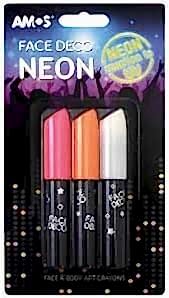 Amos Yüz Boyası Gece Parlayan 3 Lü Blister 10 Mm
