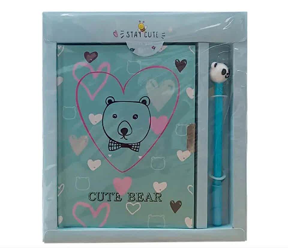 Taros Unick Color Cute Bear Kalemli Kilitli Hatıra Defteri