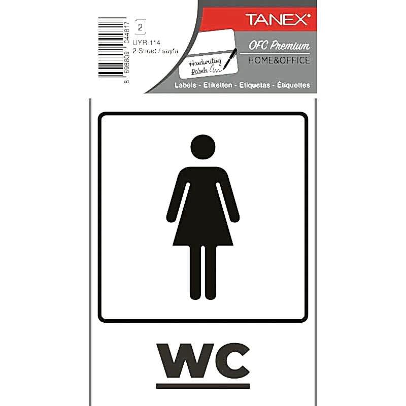 Tanex Uyr-114 Bayan Wc Uyarı Etiketi