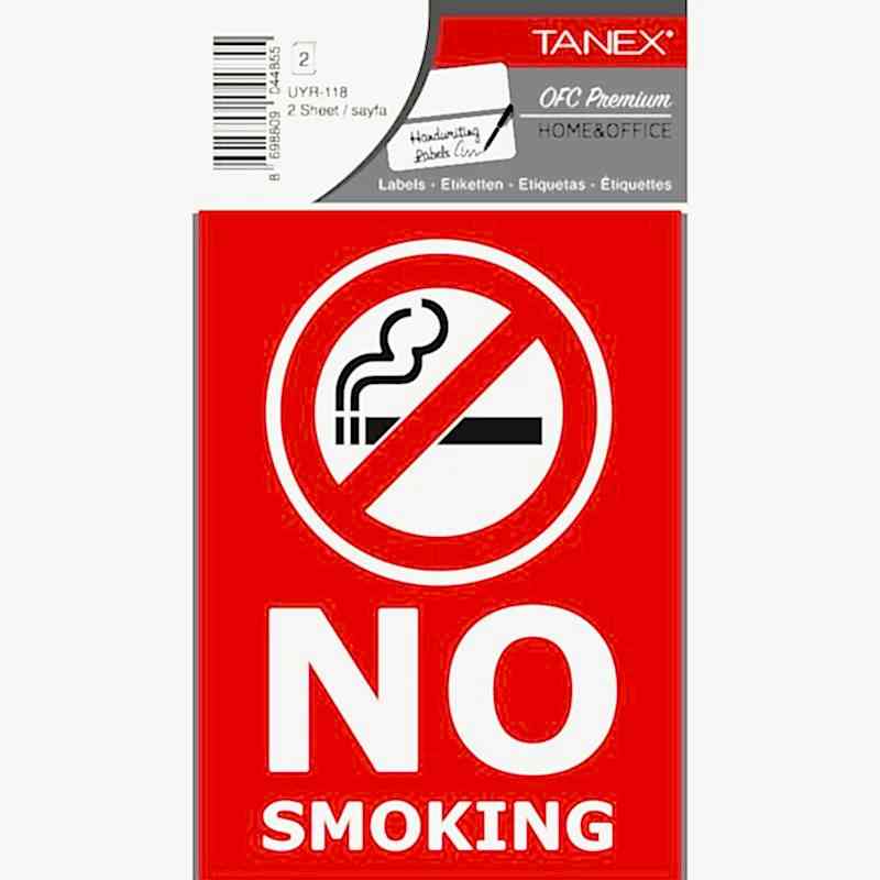 Tanex Uyr-118 No Smokıng Uyarı Etiketi