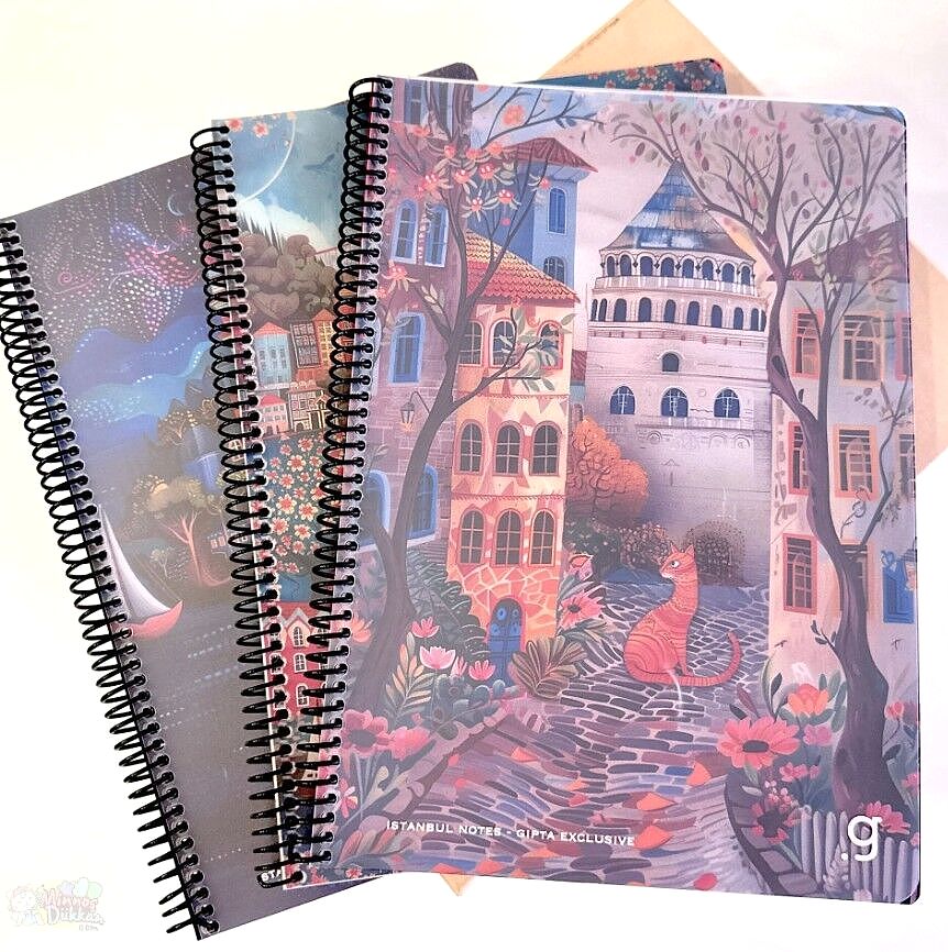 Gıpta İstanbul Spiralli Ofset Kapak Defter A4 80 Yaprak Kareli
