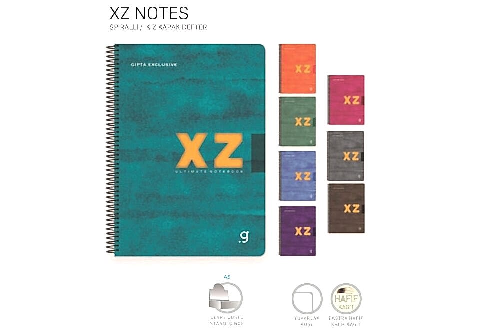 Gıpta Xz Notes Spiralli Sert Karton Kapak Defter 17X24 80 Yaprak Kareli