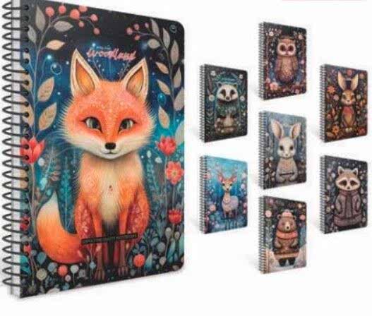 Gıpta Woodlan Spiralli Sert Kapak Defter 17x24 120 Yaprak Kareli