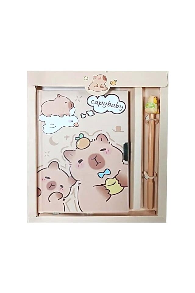 Taros Unick Color Capybara Kalemli Kilitli Hatıra Defteri