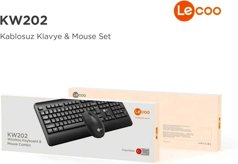 Lecoo Kw202 Siyah Kablosuz Q Klavye Mouse Set