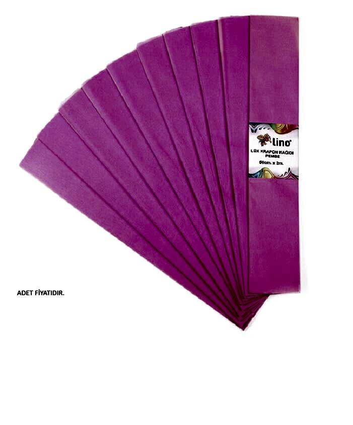 Lino Lüx Krapon Kağıdı Pembe 50x200 Cm