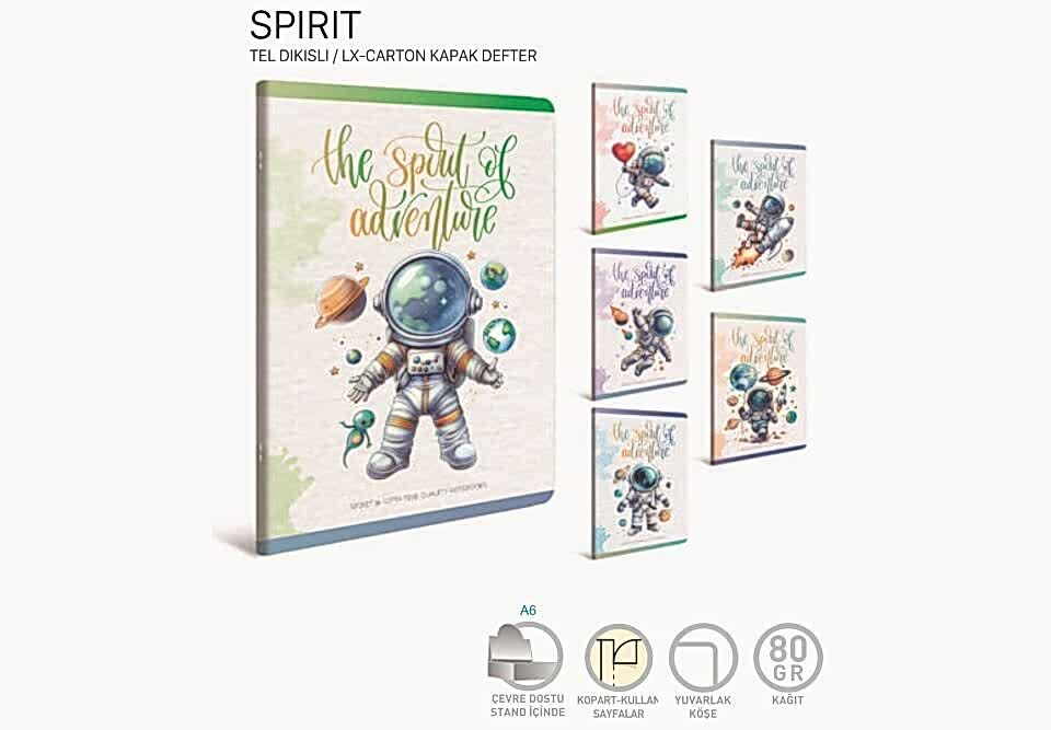 Gıpta Spirit Tel Dikişli Karton Kapak Defter A4 60 Yaprak Çizgili