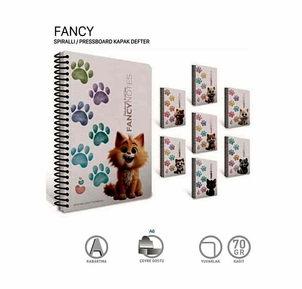 Gıpta Fancy Spiralli Pressboard Lapak Defter A4 80 Yaprak Çizgili