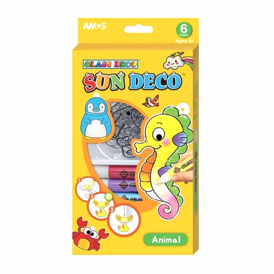 Amos Cam Boyama Seti Sun Deco Hayvanlar Sd10P-A