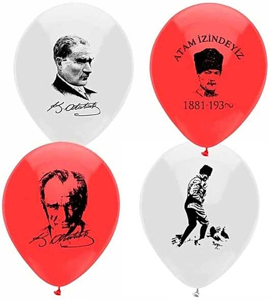 Gemar Balon Atatürk Baskılı 10'' 10 Lu Paket