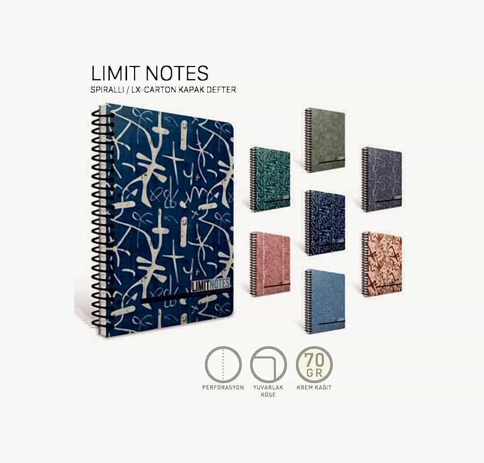Gıpta Limit Note Spiralli Karton Kapak Defter 19x26 80 Yaprak Çizgili