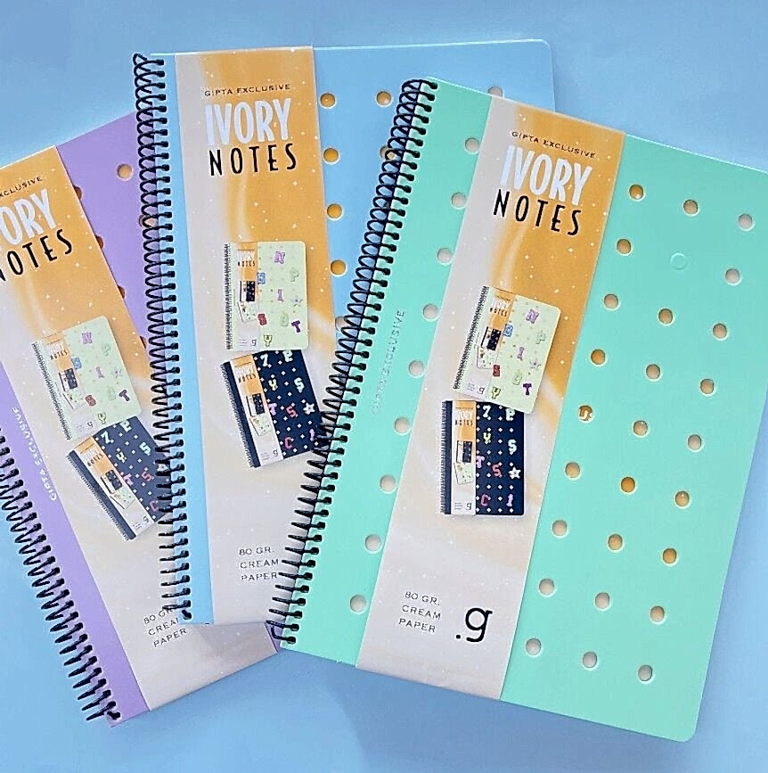 Gıpta İvory Notes Spiralli Pp Kapak Defter A4 80 Yaprak Kareli