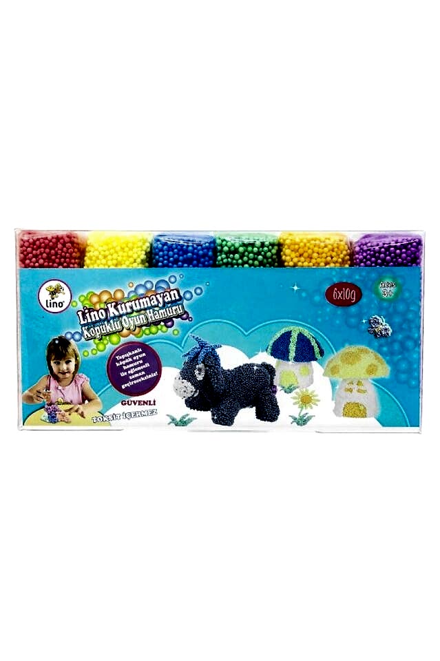 Lino Kurumayan Köpüklü Oyun Hamuru 10 Gr Pvc Kutu 6 Lı