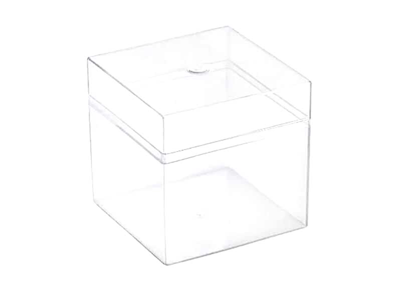 Kmy Kare Kapaklı Pleksi Mika Kutu 4x4x4 CM