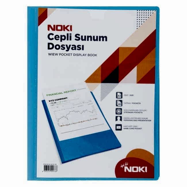 Noki Sunum Dosyası Cepli 10 Yaprak Mavi