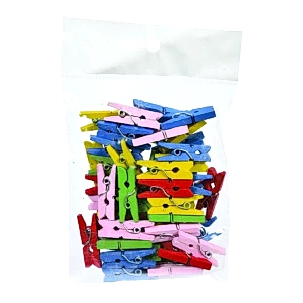 Südor Ahşap Mandal Küçük Renkli 2,5 Cm 30 Lu