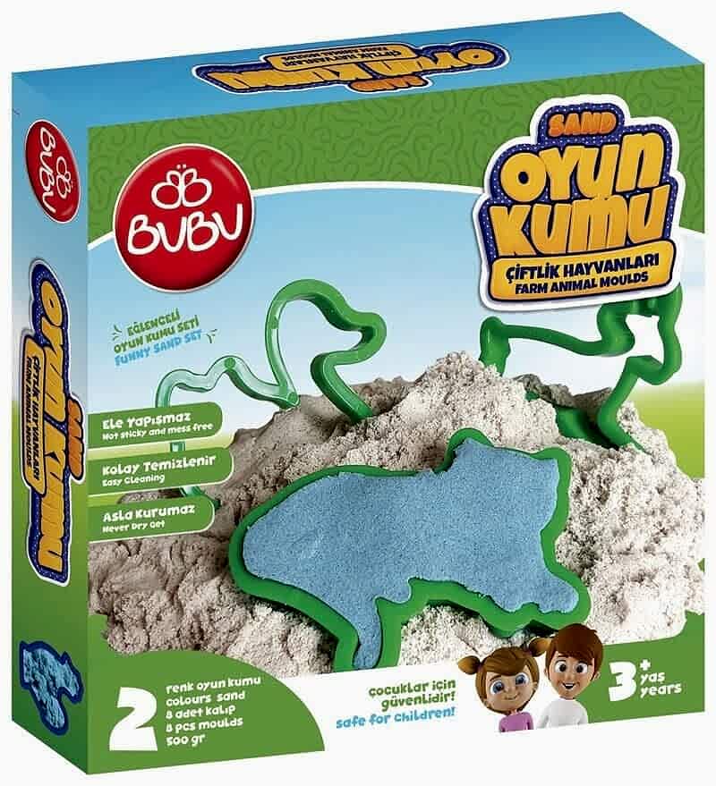 Bu-Bu Oyun Kumu Ve Çiftlik Hayvan Kalıplı Set 500 Gr
