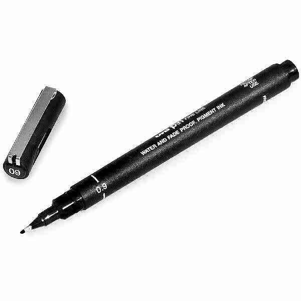 Uni Pin 0.9 Fine Line Akrilik Uçlu Kalem Siyah