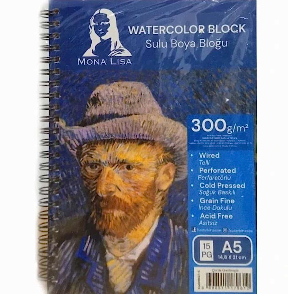 Mona Lisa Suluboya Bloğu Telli A5 20 Yaprak 300G