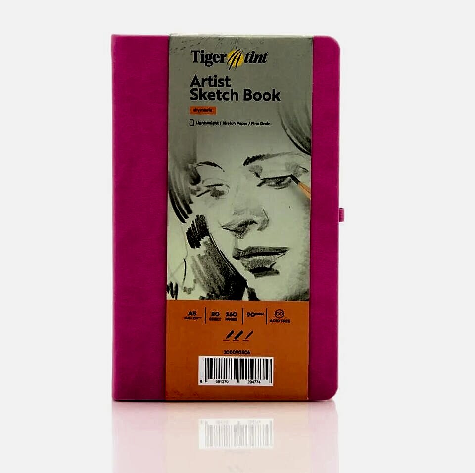 Güven Art&nbsp;Tigertint Eskiz Defteri Sert Kapak 90 Gr A5 80 Yaprak Pembe