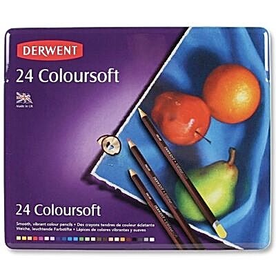 Derwent Coloursoft 24 Renk Set Metal Kutu
