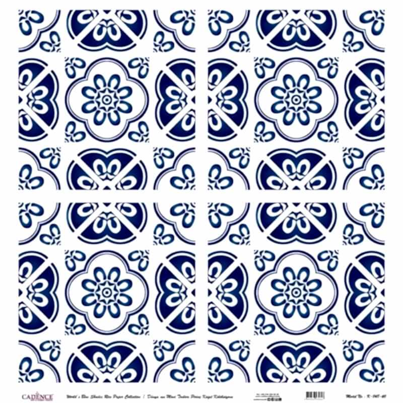 Cadence Dünyanın Mavi Tonları Pirinç Koleksiyon Beyaz Zemin K-048 30x30