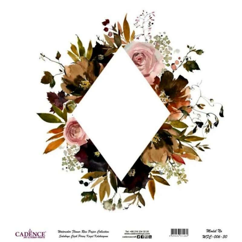 Cadence Suluboya Çiçek Pirinç Kağıt Koleksiyon Beyaz Zemin Wfc-006 60x60