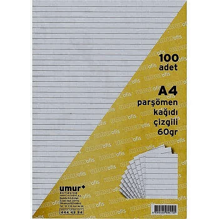 Umur Kağıt A4&nbsp; Parşömen 100 Lü Çizgili