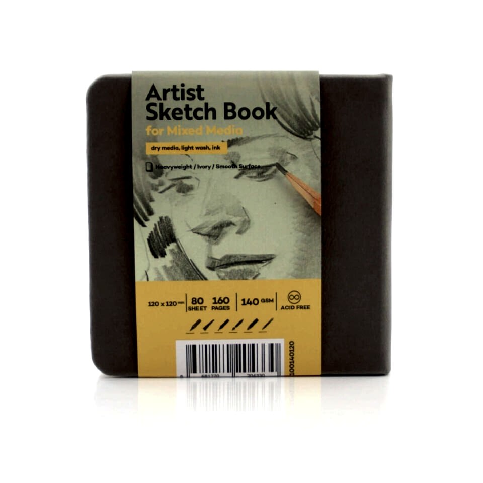 Güven Art&nbsp;Tigertint Eskiz Defteri Sert Kapak 140 Gr 12x12 Cm 80 Yaprak Gri