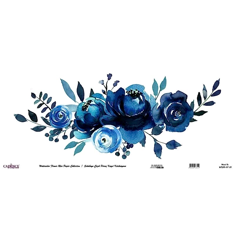 Cadence Suluboya Çiçek Pirinç Kağıt Koleksiyon Beyaz Zemin Wfcr-017 30x68