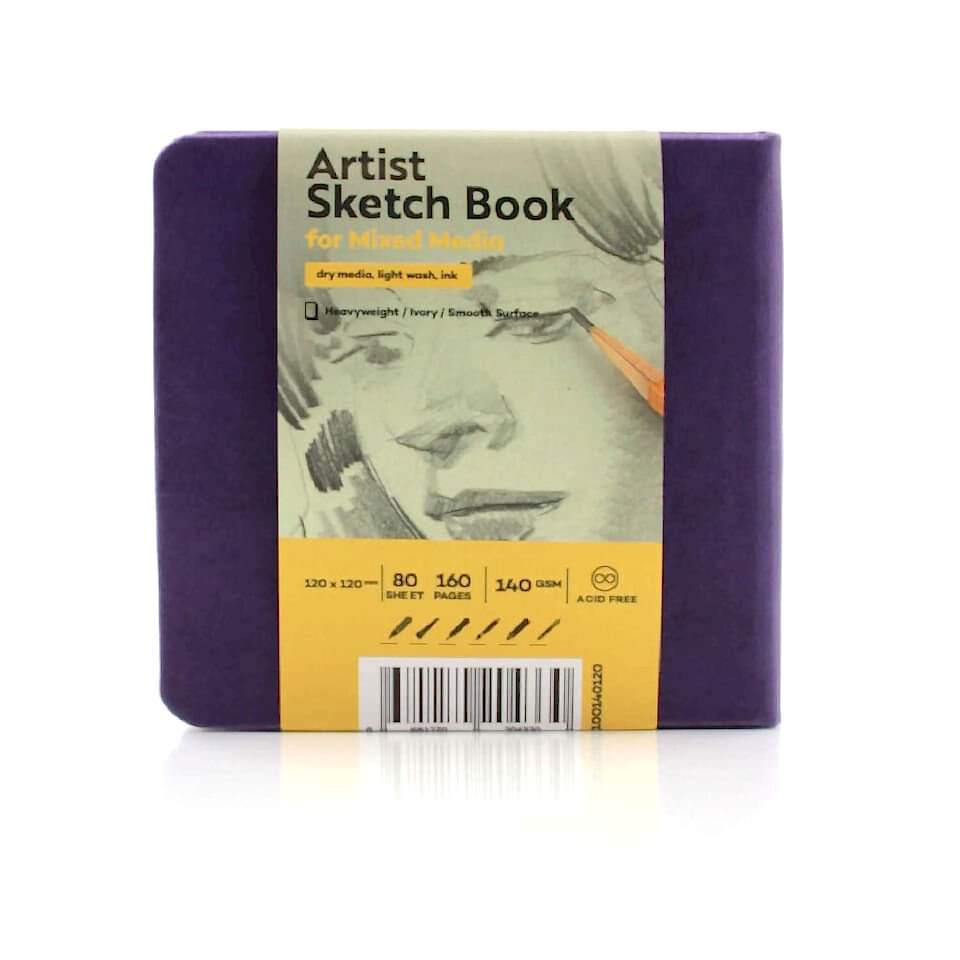 Güven Art&nbsp;Tigertint Eskiz Defteri Sert Kapak 140 Gr 12x12 Cm 80 Yaprak Mor