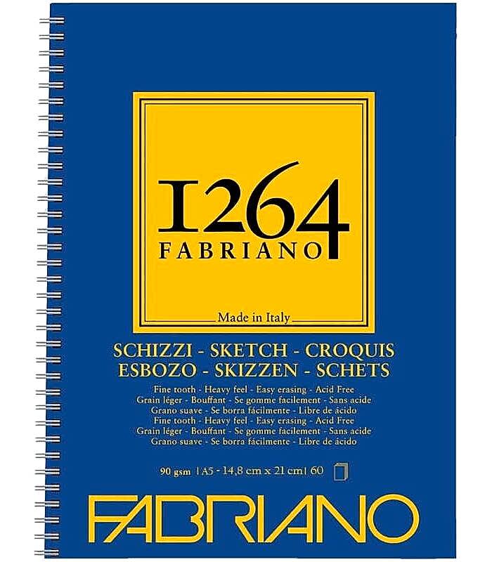 Fabriano 1264 Sketch Paper Yandan Spiralli Eskiz Defteri 90 Gr A5 60 Yaprak