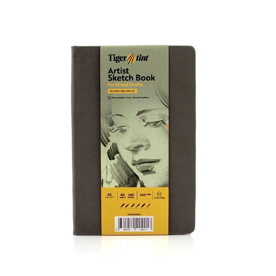 Güven Art&nbsp;Tigertint Eskiz Defteri Sert Kapak 140 Gr A5 80 Yaprak Gri