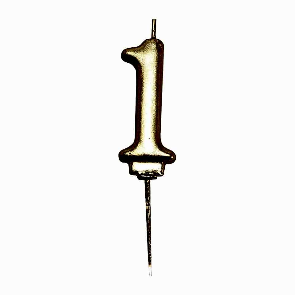 Astaş Rakam Mum Altın No 1