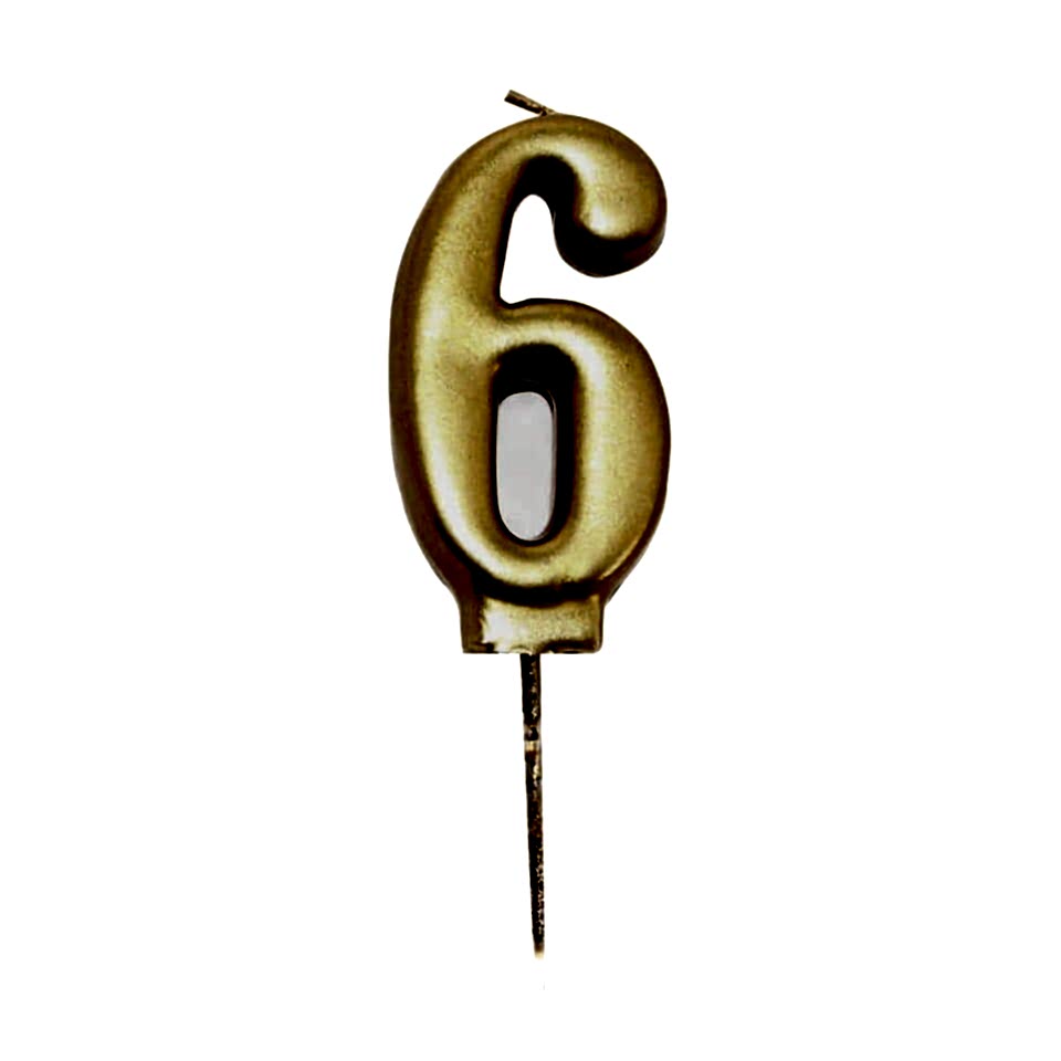 Astaş Rakam Mum Altın No 6