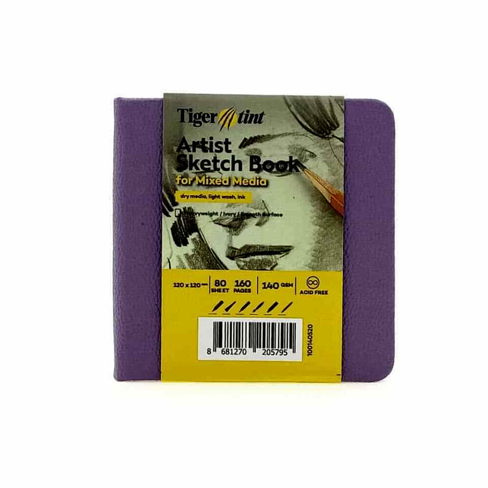 Güven Art Tigertint Eskiz Defteri Sert Kapak 140 Gr 12x12 Cm 80 Yaprak Lila 100140520
