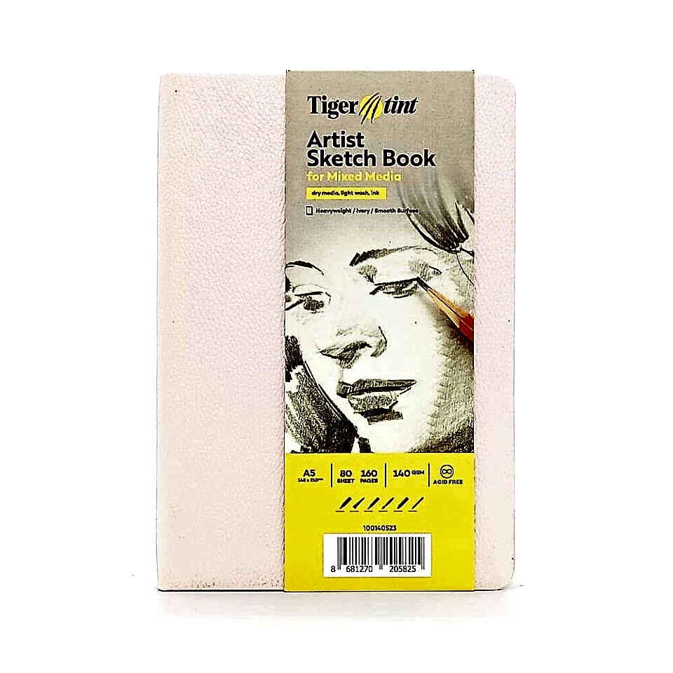 Güven Art Tigertint Eskiz Defteri Sert Kapak 140 Gr A5 80 Yaprak Pudra Pembe 100140523