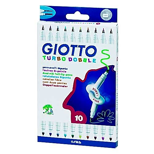 Giotto Turbo Dobble Keçeli Boya Askılı Paket 10 Lu Çift Uçlu