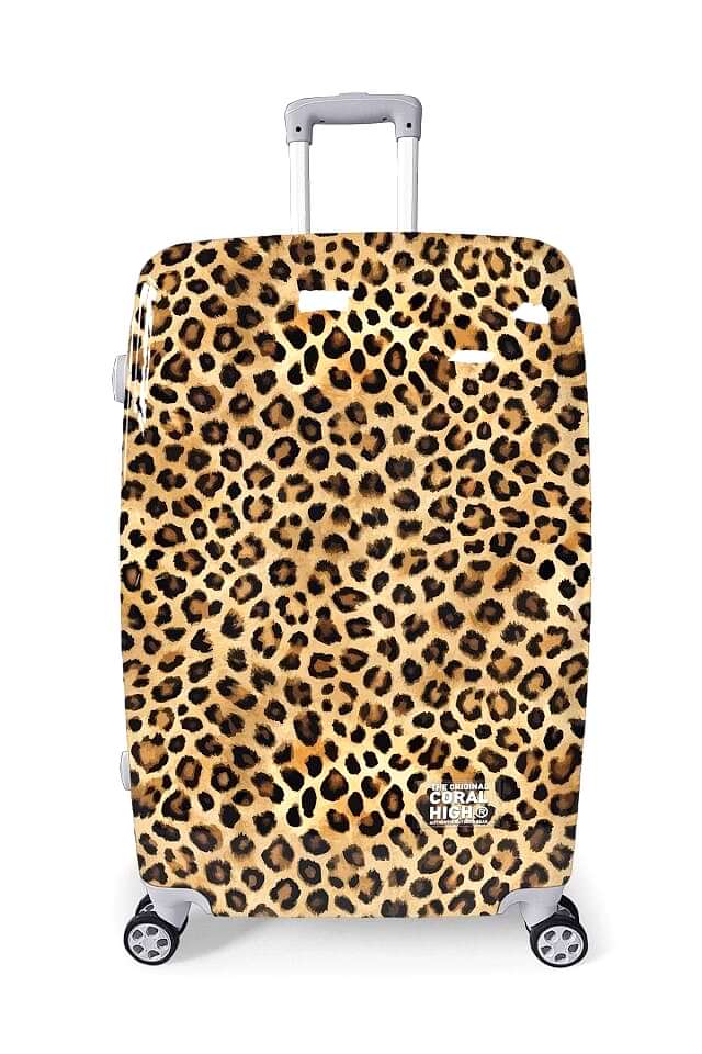 Yaygan Coral High Leopar Desenli Valiz NO3 Set 16843