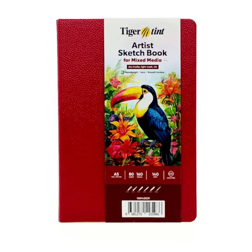 Güven Art Tigertint Soft Kapak Defter A5 140 Gr 80 Yaprak Koyu Kırmızı 100140539