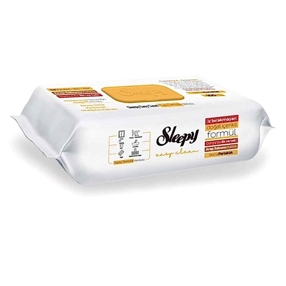 Sleepy Easy Clean Yüzey Temizlik Havlusu 100 Lü Arap Sabunu Katkılı Turuncu