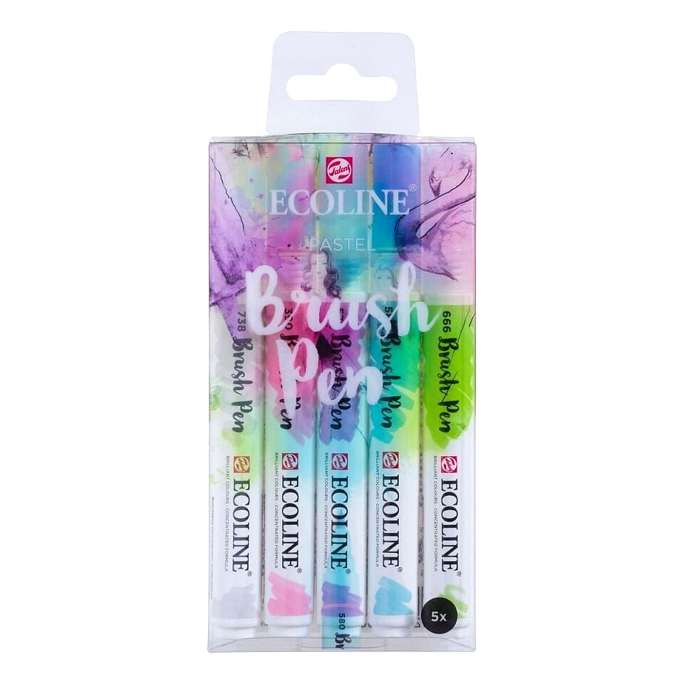 Ecoline Fırça Uçlu Kalem 5 Li Set Pastel Tonları
