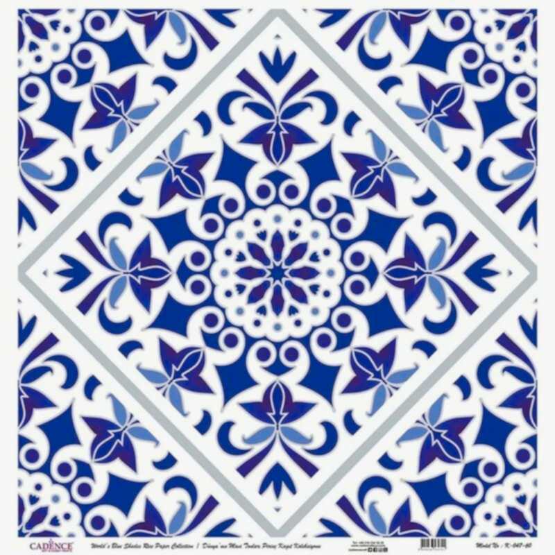 Cadence Dünyanın Mavi Tonları Pirinç Koleksiyon Beyaz Zemin K-047 30x30