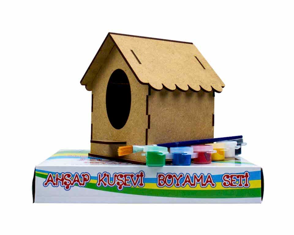 Emin İş Eğitimi Ahşap Kuş Evi Boyama Seti