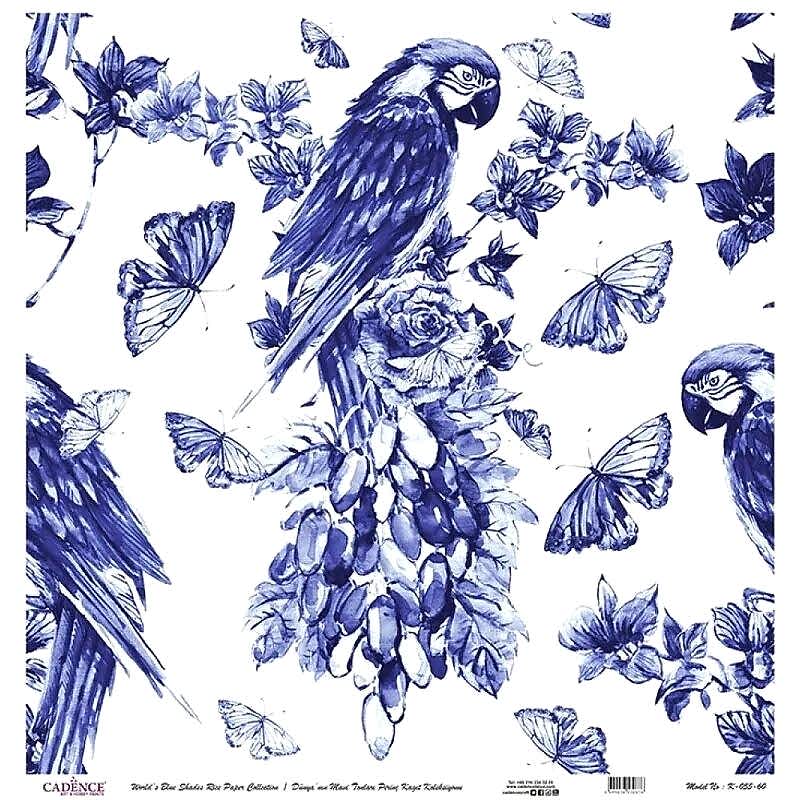 Cadence Dünyanın Mavi Tonları Pirinç Koleksiyon Beyaz Zemin K-055 30x30