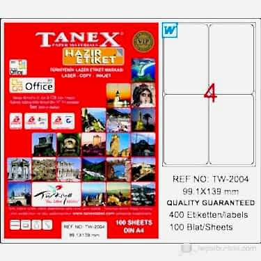 Tanex Tw-2004 99,1x139 Mm Laser ETiket 100 Adet